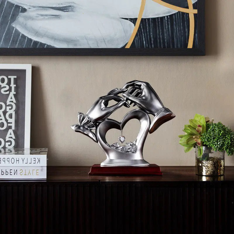 Hand Heart-shaped Crystal Figurines Home Decor Accessorie Decoration Crafts Figurines Miniatures Ornaments Wedding Gift R800 - Luna Nest