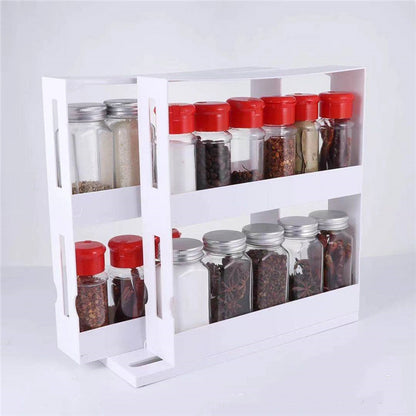 Kitchen Spice Organizer Rack Double Rotating Storage - Luna Nest