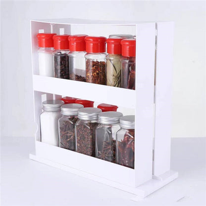 Kitchen Spice Organizer Rack Double Rotating Storage - Luna Nest