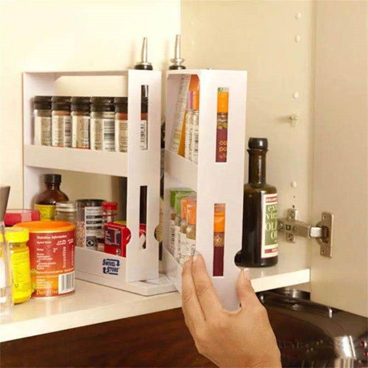 Kitchen Spice Organizer Rack Double Rotating Storage - Luna Nest