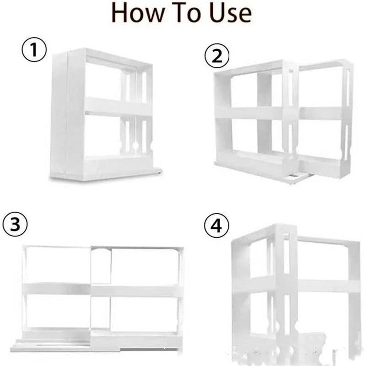 Kitchen Spice Organizer Rack Double Rotating Storage - Luna Nest