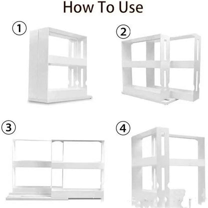 Kitchen Spice Organizer Rack Double Rotating Storage - Luna Nest