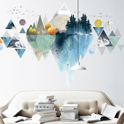 Nordic ins style Triangle Dreamy Mountain Wall Stickers Living room Bedroom Vinyl Wall Decals Creative Home Decor - Luna Nest