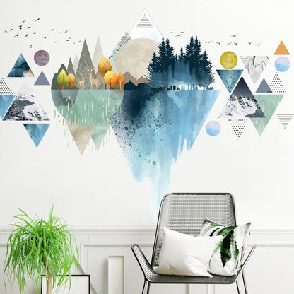 Nordic ins style Triangle Dreamy Mountain Wall Stickers Living room Bedroom Vinyl Wall Decals Creative Home Decor - Luna Nest