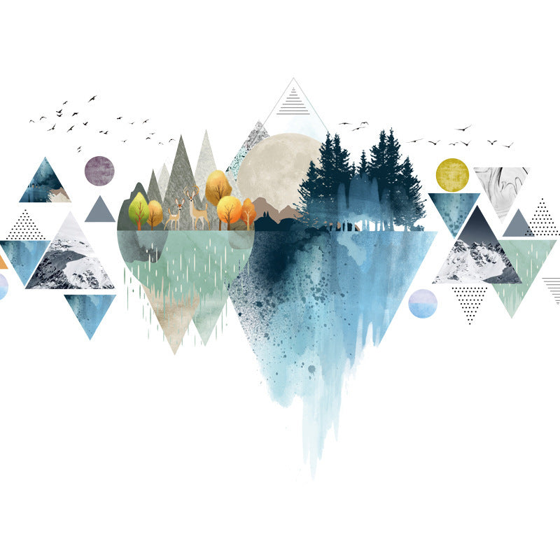 Nordic ins style Triangle Dreamy Mountain Wall Stickers Living room Bedroom Vinyl Wall Decals Creative Home Decor - Luna Nest