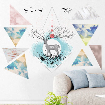 Nordic ins style Triangle Dreamy Mountain Wall Stickers Living room Bedroom Vinyl Wall Decals Creative Home Decor - Luna Nest